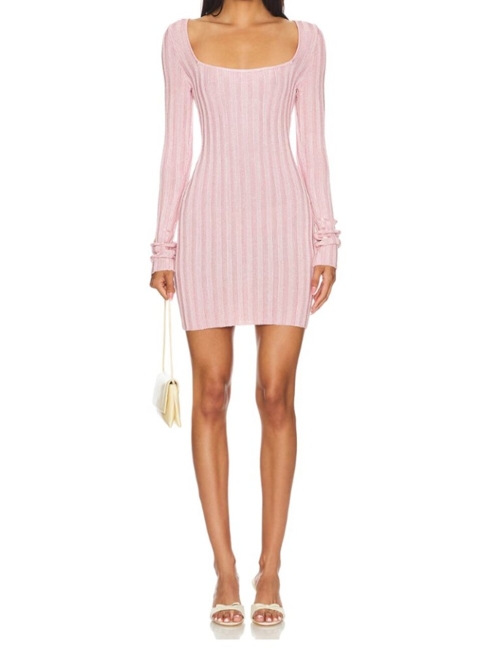 GUIZIO - Slinky Rib Mini Dress, Size L
